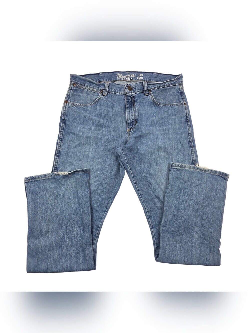 Wrangler Retro Jeans Mens 34x32 Blue Slim Boot Cowboy Western Denim 77MWZWO